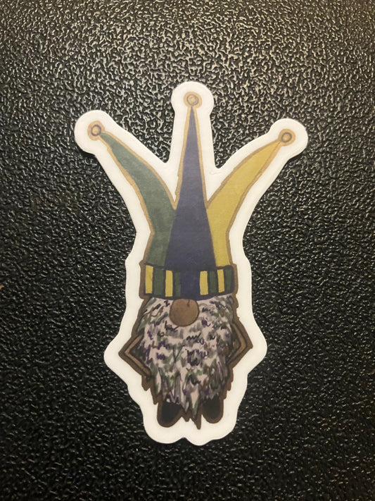 Jester "Mardi Gras" Gnome Sticker